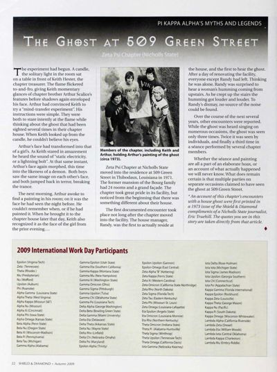 Pi Kappa Alpha's Myths and Legends the Ghost At 509 Green Street